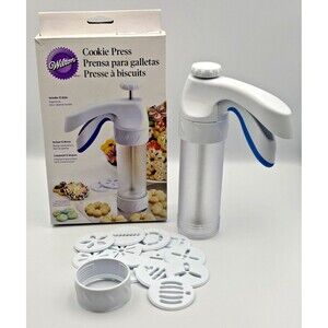 Wilton Comfort Grip Spritz Cookie Press Ergonomic - 12 Discs for Holiday Cookies